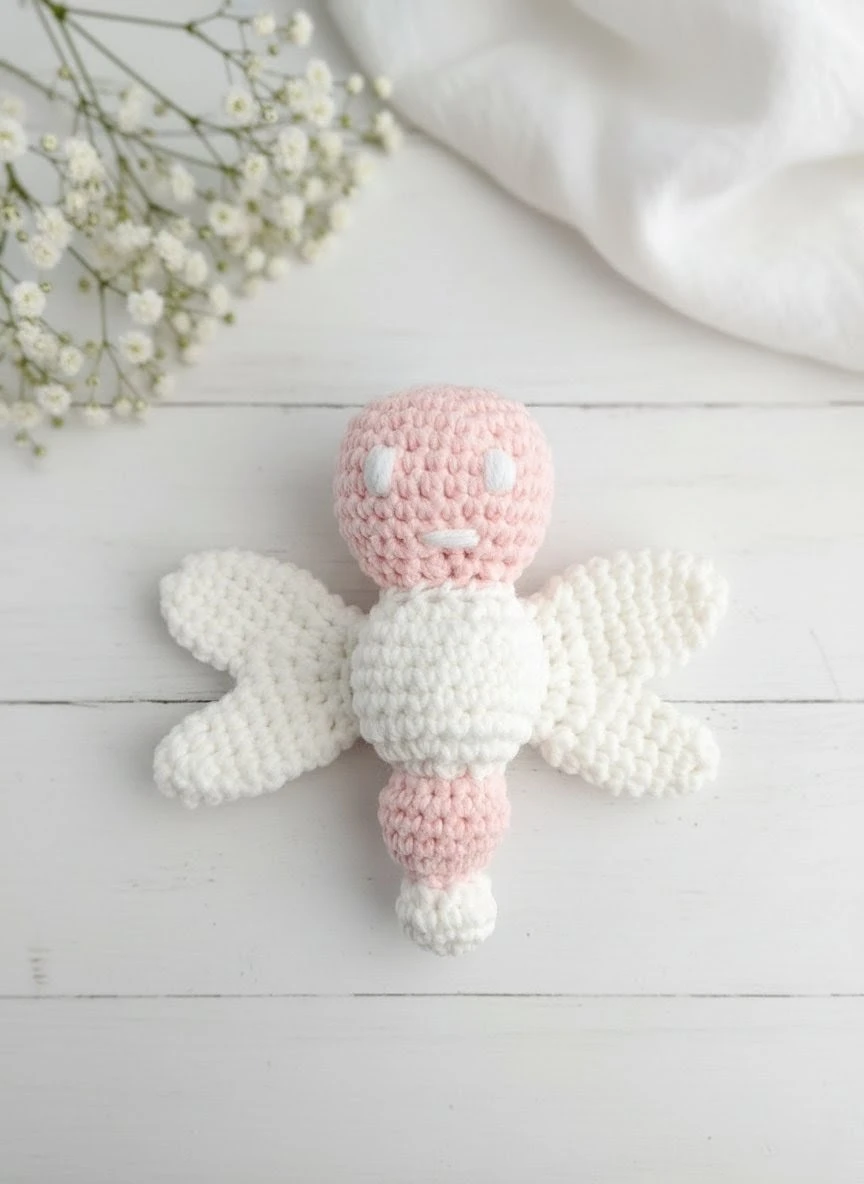 Handmade Crochet Butterfly Rattle
