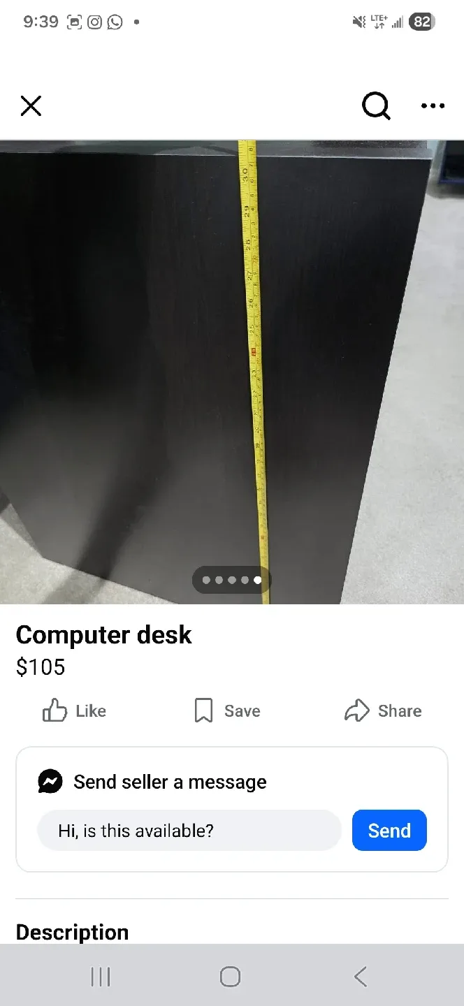 Dark brown Computer Desk image indicator(4)