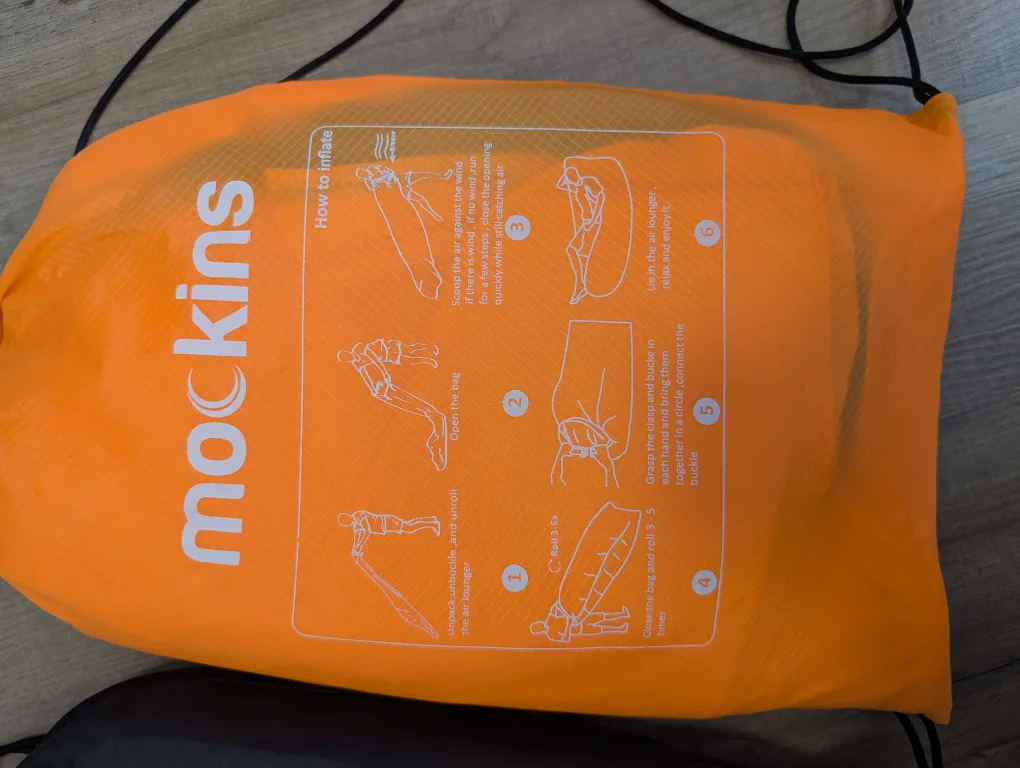 Mockins Inflatable Lounger / chair - Black & Orange image indicator(2)