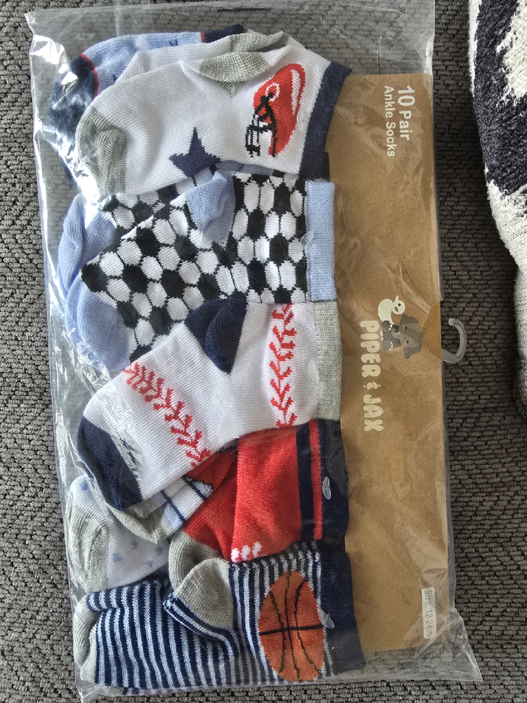 Piper & Jax 10-Pair Ankle Socks, Size 12-24 Months