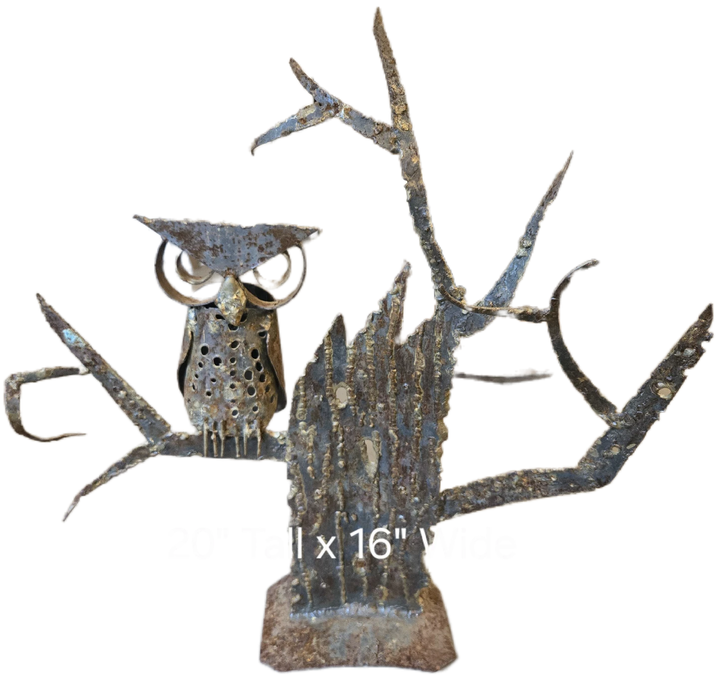 MCM Brutalist Owl Tree Sculpture