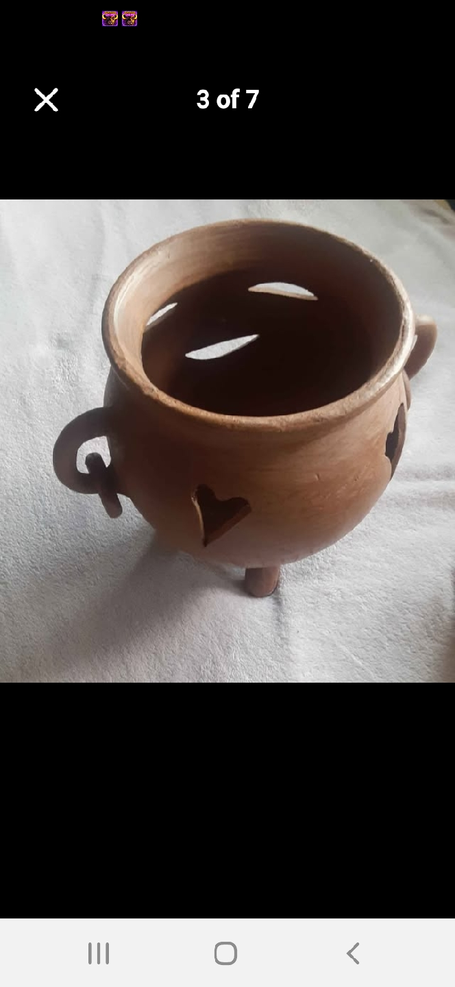 Clay Planter with Face Design - photo 3