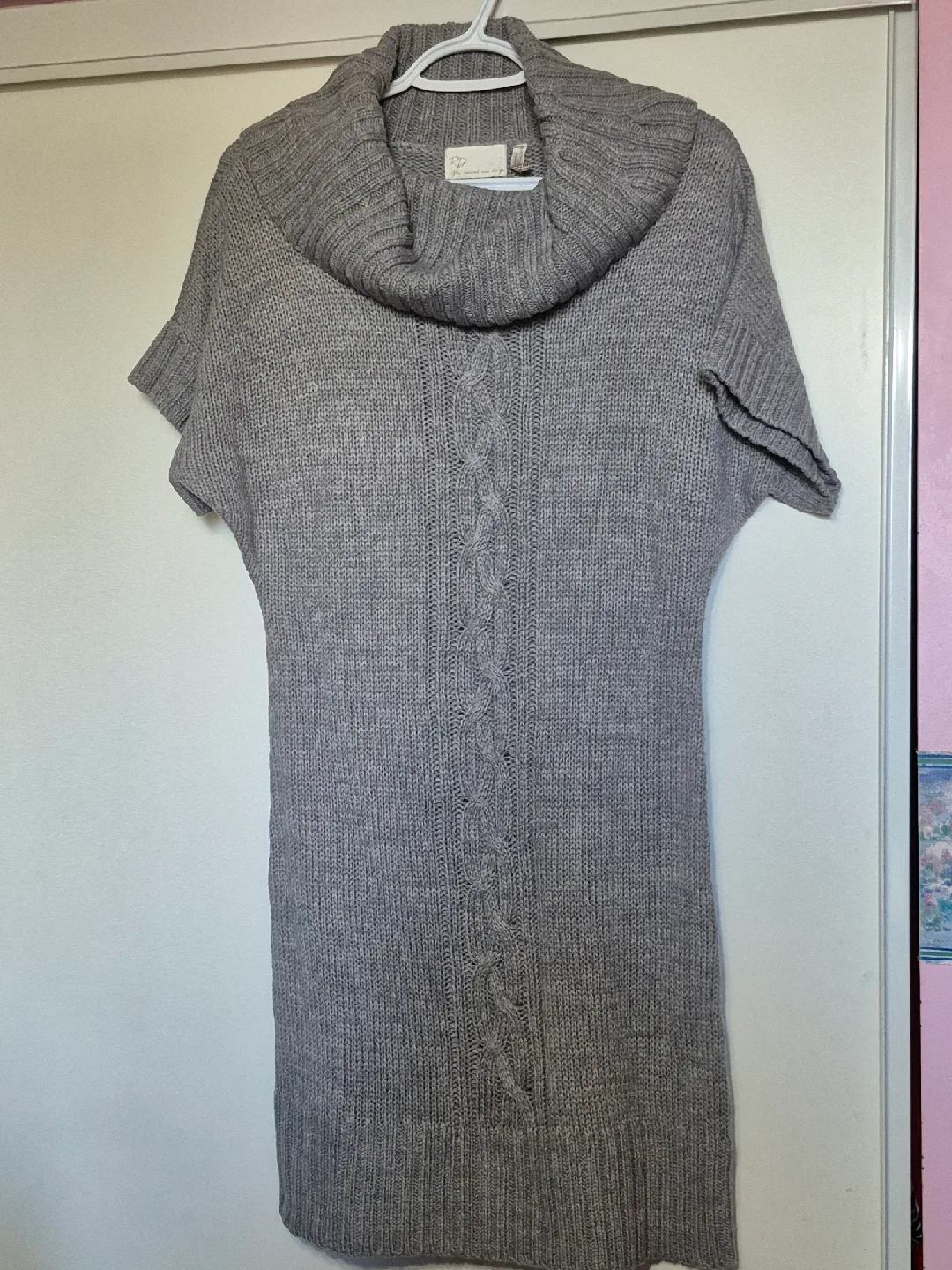 Grey Knit Cowl Neck Dress thumbnail