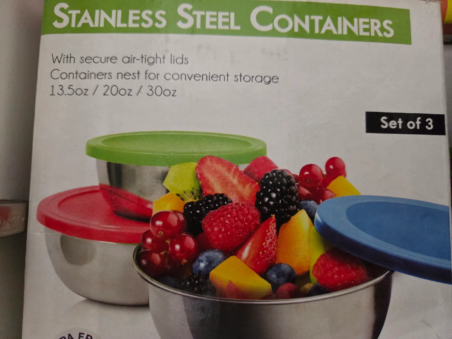 Glass Bowl 5-Piece Set & Stainless Steel Containers image indicator(2)
