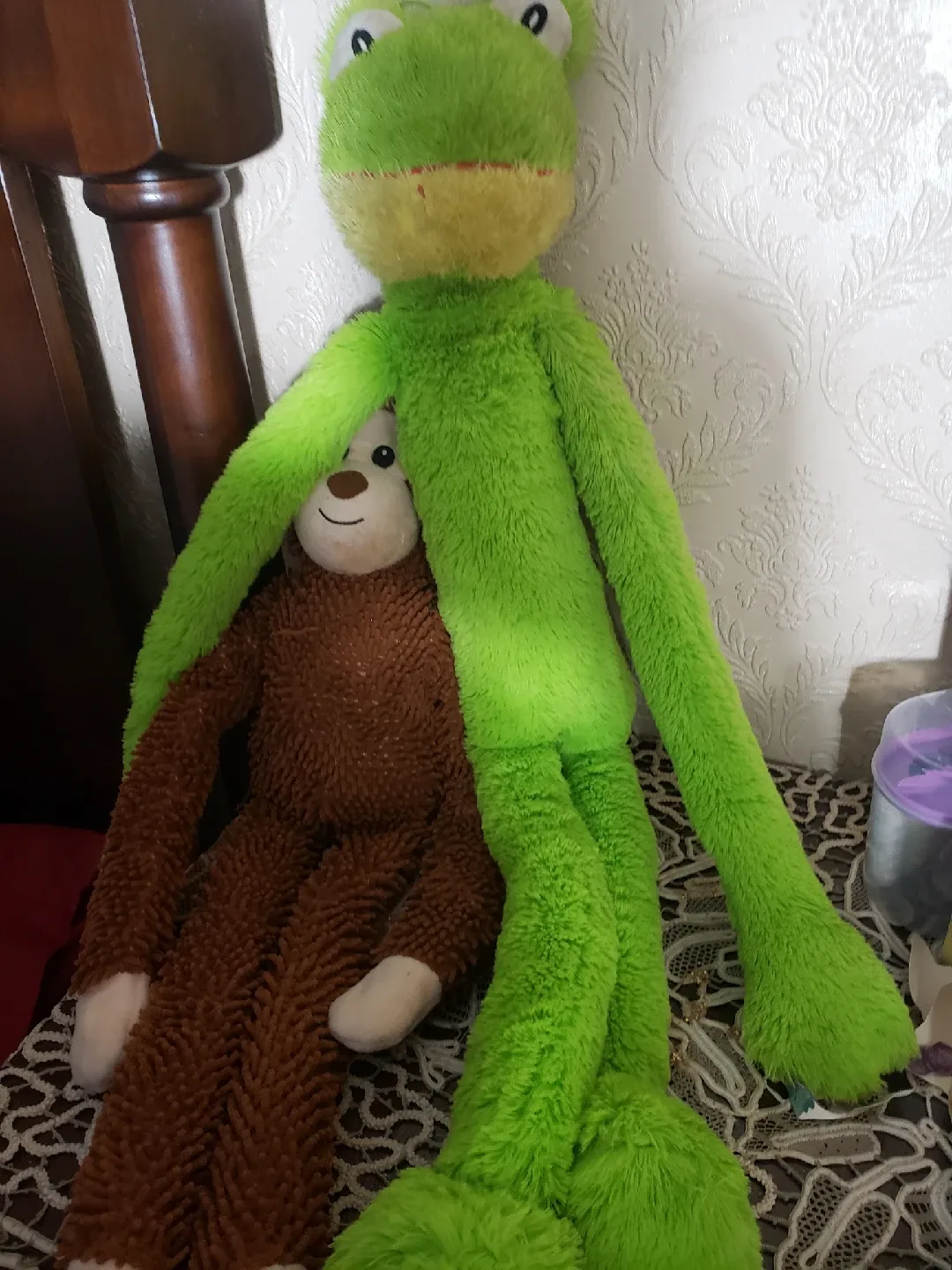 dog toys Plush Chicken Leg & Stuffed Monkey and Frog image indicator(3)