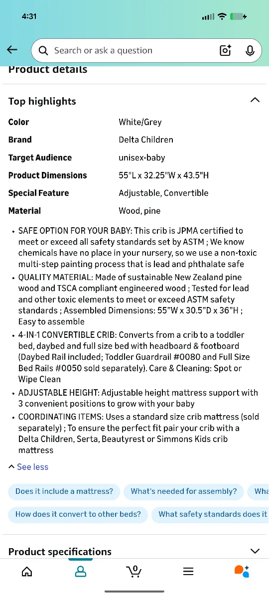 Delta Children 4-in-1 Convertible Crib image indicator(2)