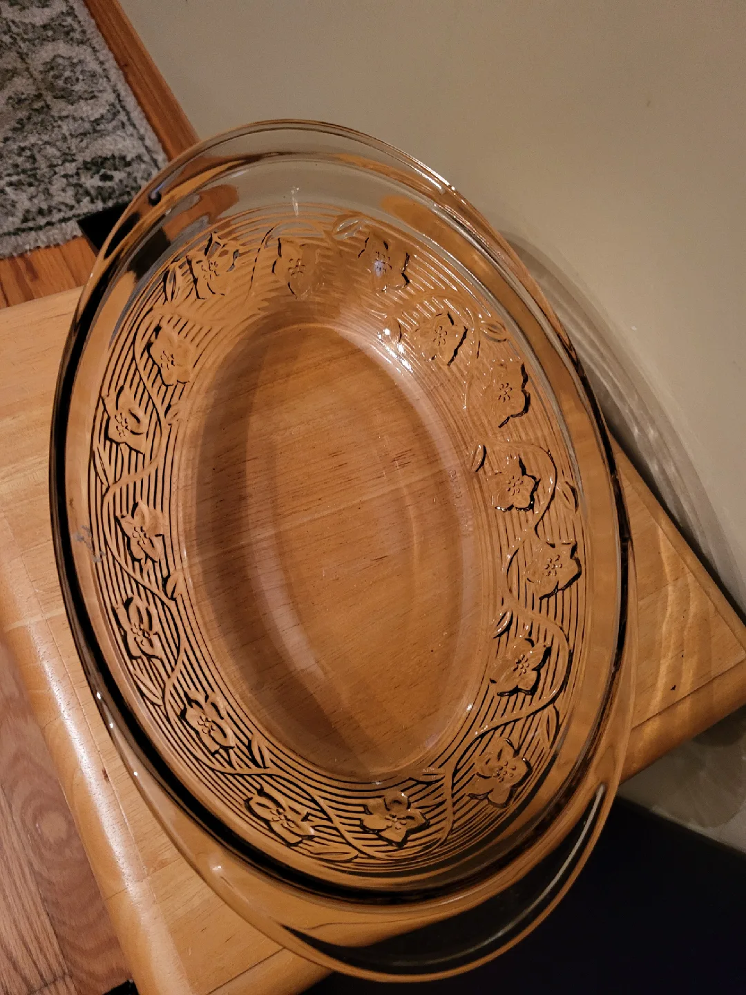 Vintage Purple Tinted Glass Oval Baking Dish thumbnail