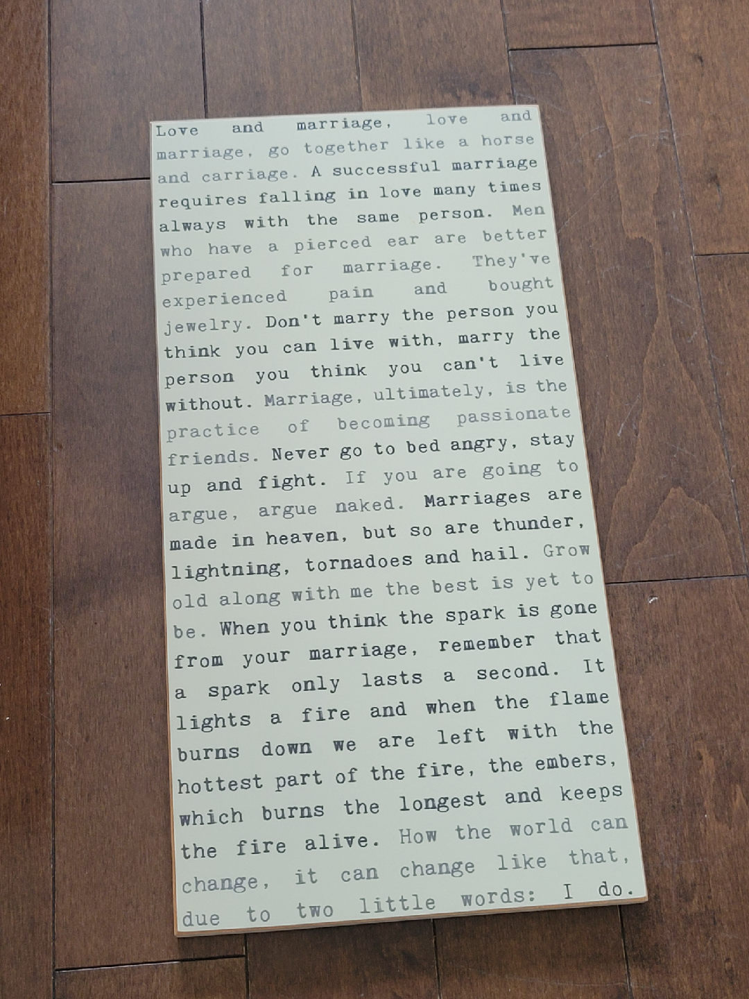 typewriter quote on love and marriage picture - photo 3