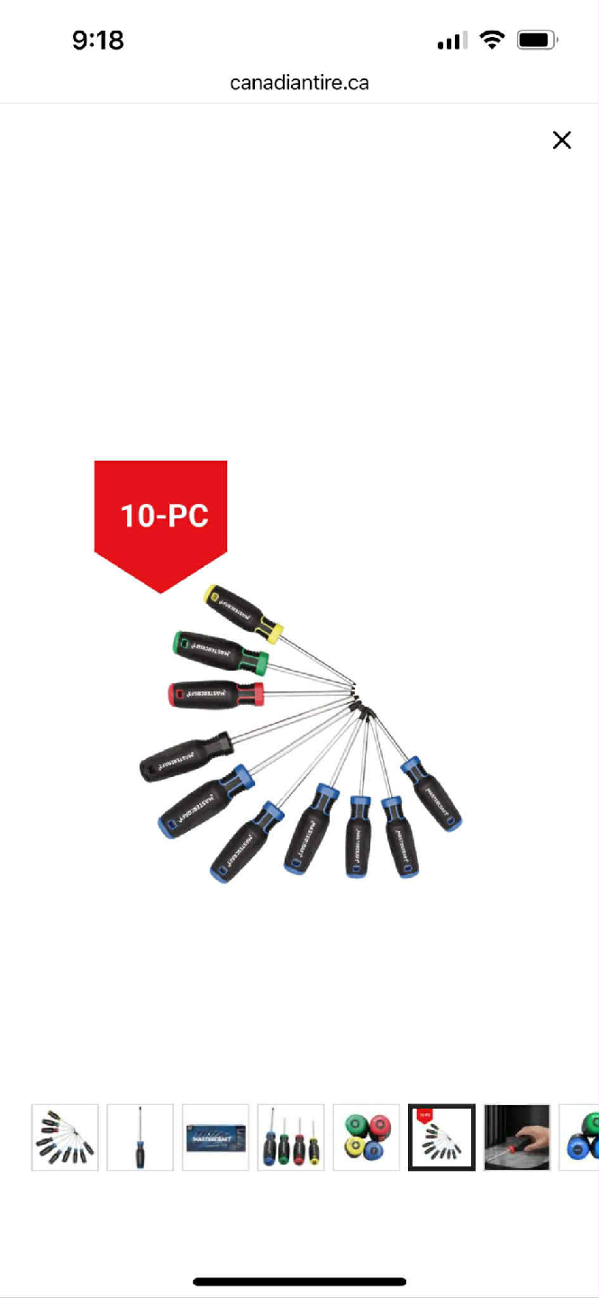 Mastercraft 10-pc Screwdriver Set - New in Box - photo 4