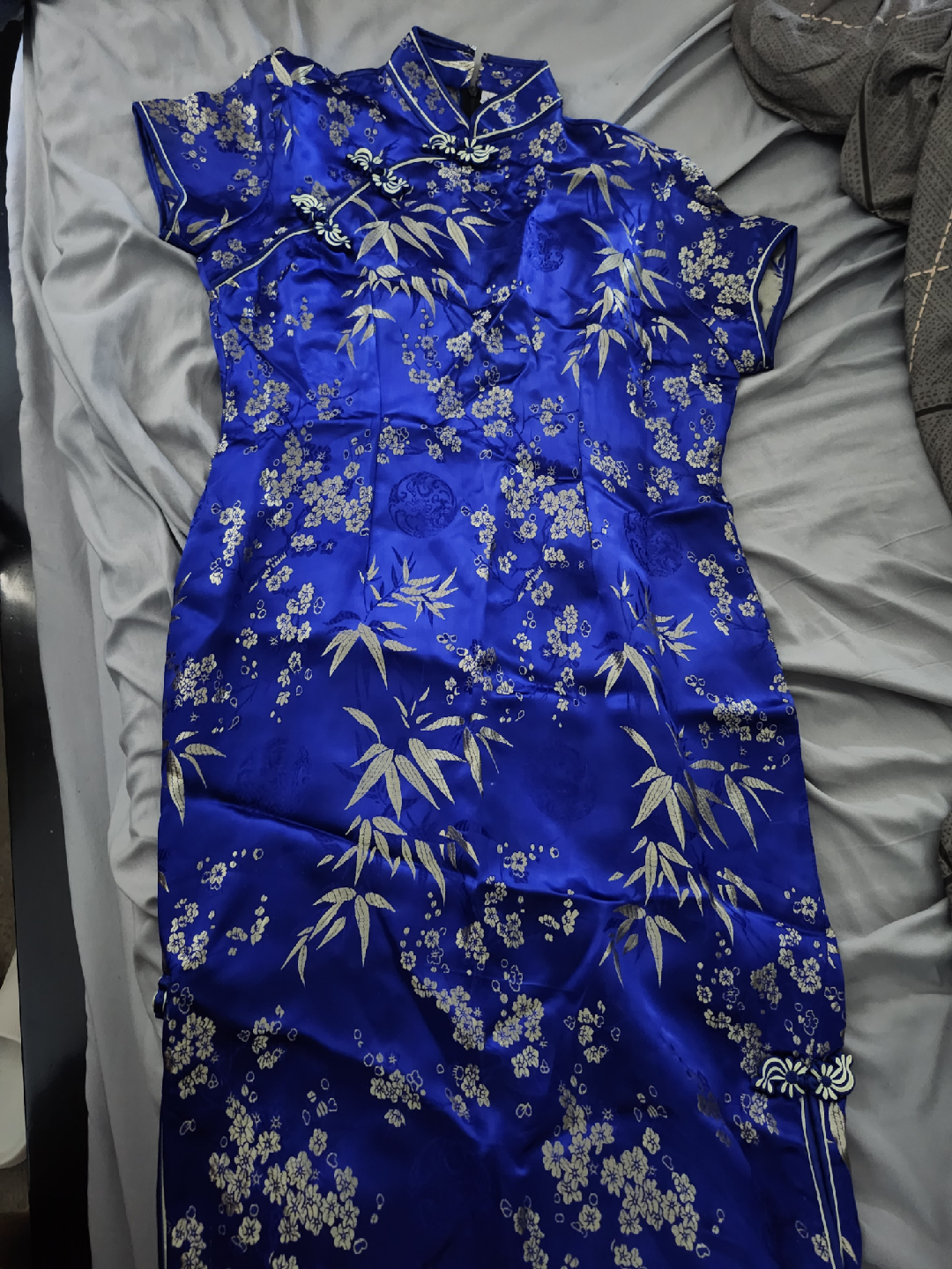 Blue Floral Qipao (Cheongsam) Dress