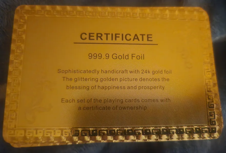 999.9 Gold Foil 54 Playing Cards Deck image indicator(2)