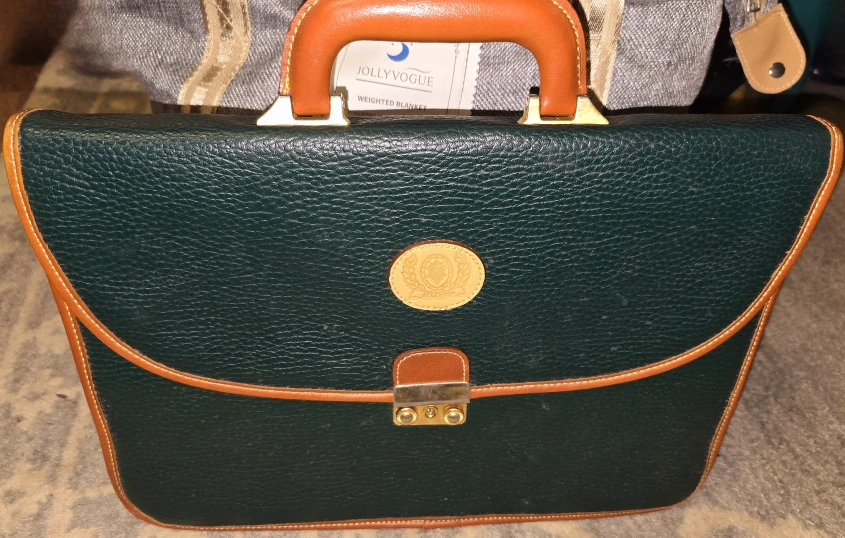 Green Leather Laptop Bag