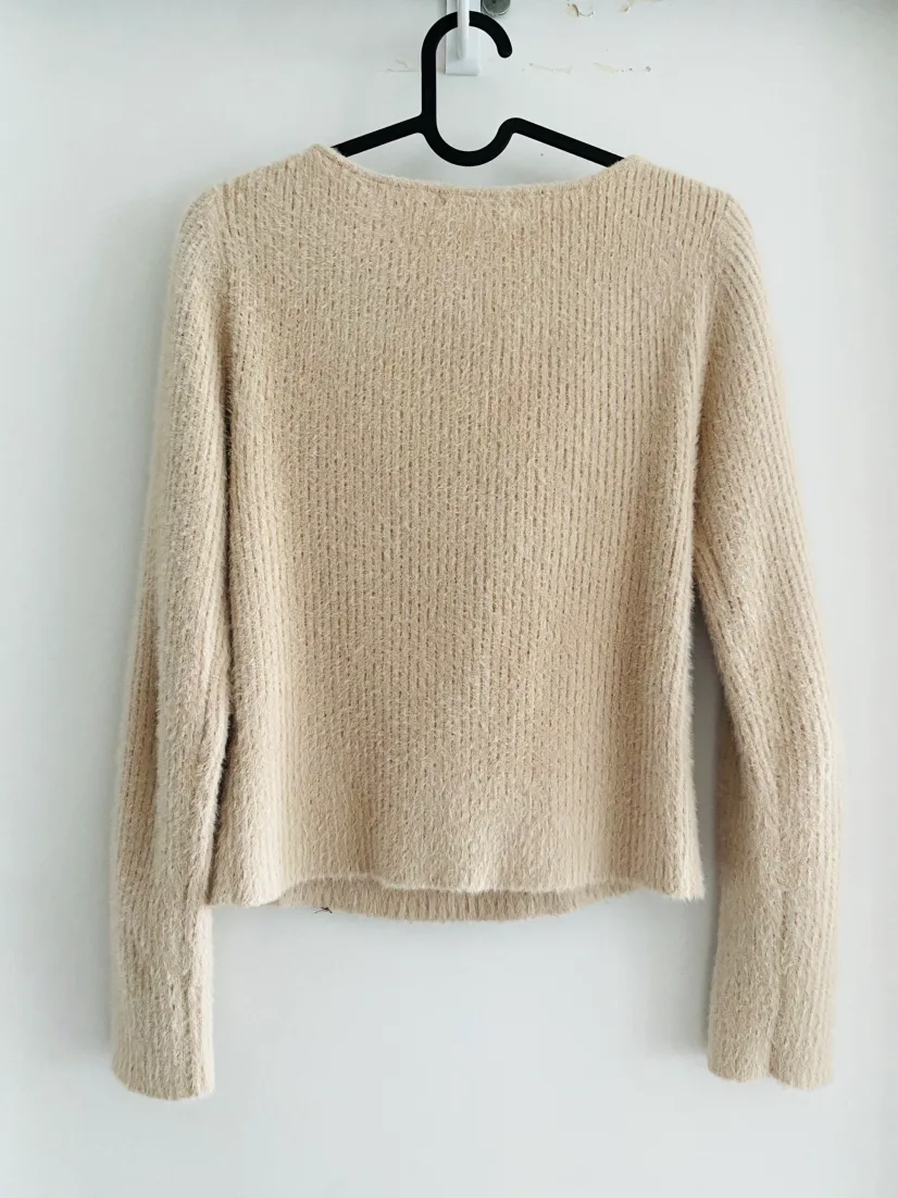 Creme Fuzzy Sweater Size S image indicator(6)