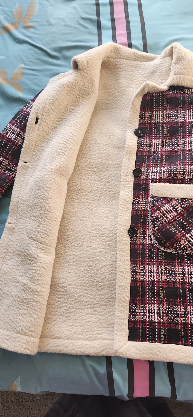 Tartan Coat with Sherpa Trim( New  Medium  size ) - photo 2