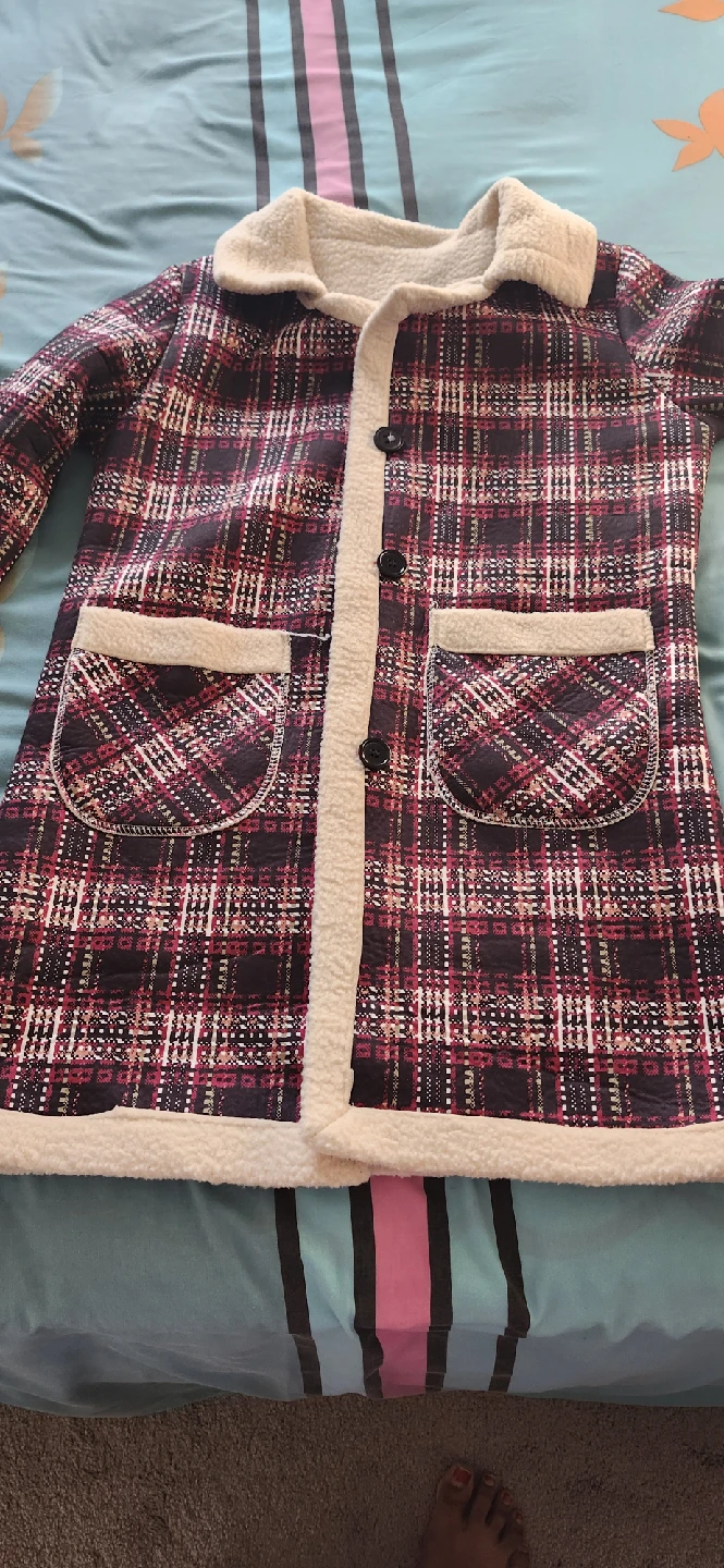 Tartan Coat with Sherpa Trim( New  Medium  size ) - photo 3