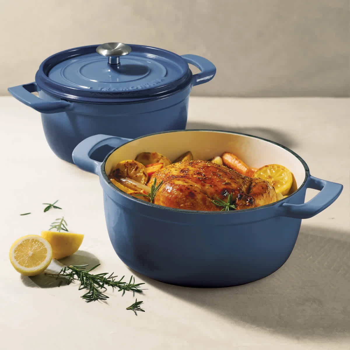 Tramontina Enamel Cast Iron Dutch Oven 2-Pack Blue (New) - photo 2