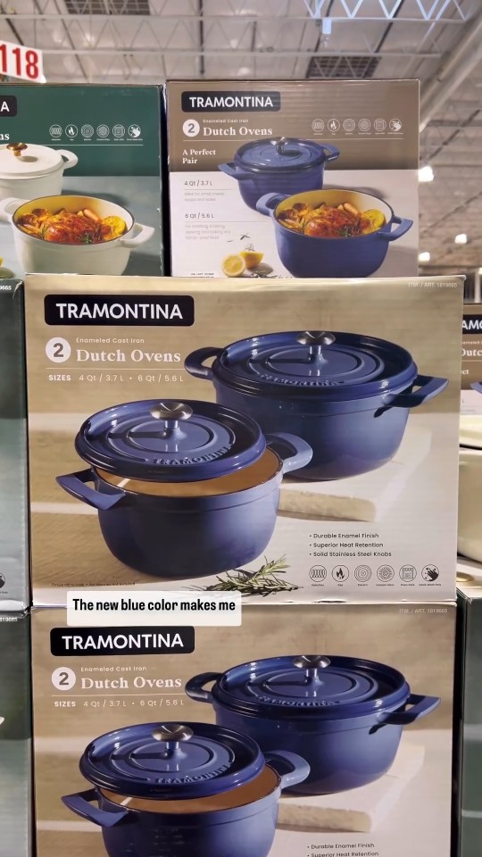 Tramontina Enamel Cast Iron Dutch Oven 2-Pack Blue (New) - photo 4