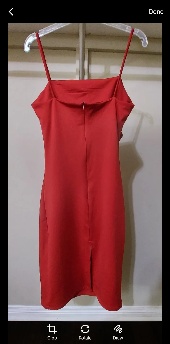 Red Spaghetti Strap Bodycon Dress image indicator(2)