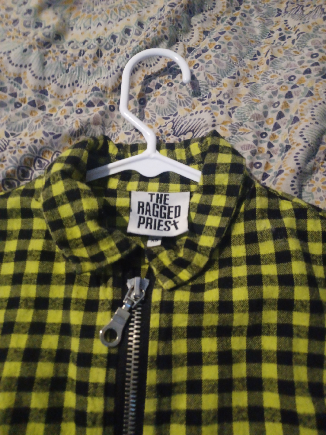 It features a yellow and black plaid pattern and a zipper - photo 3