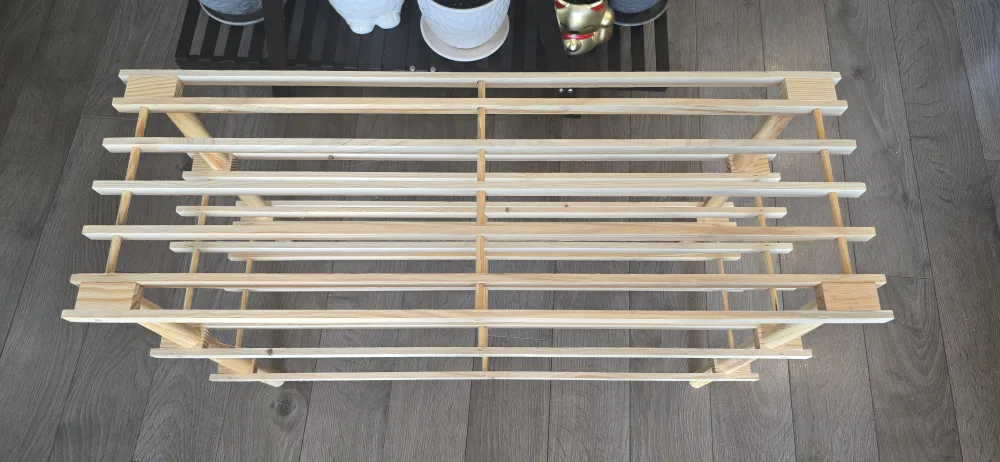 Home Basics 3-Tier Wooden Shoe Rack image indicator(2)