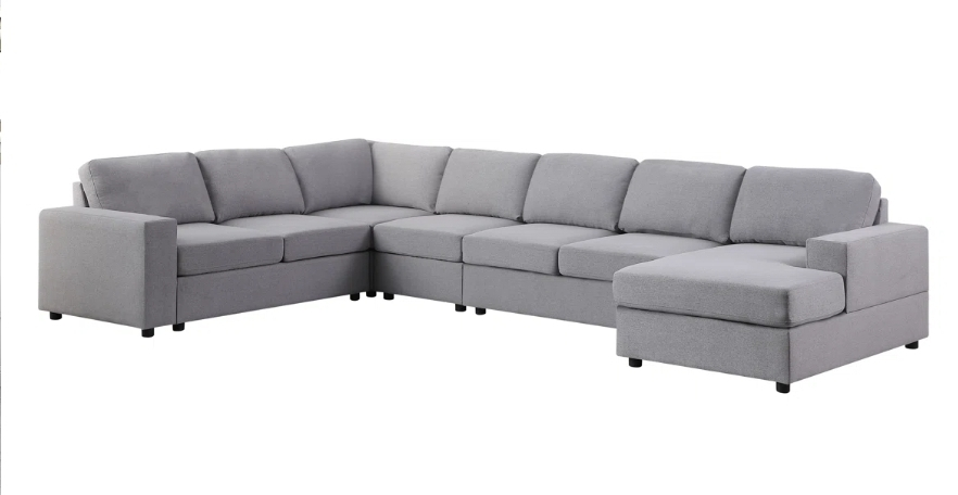 Grey Modular 7 Seater Sectional Sofa