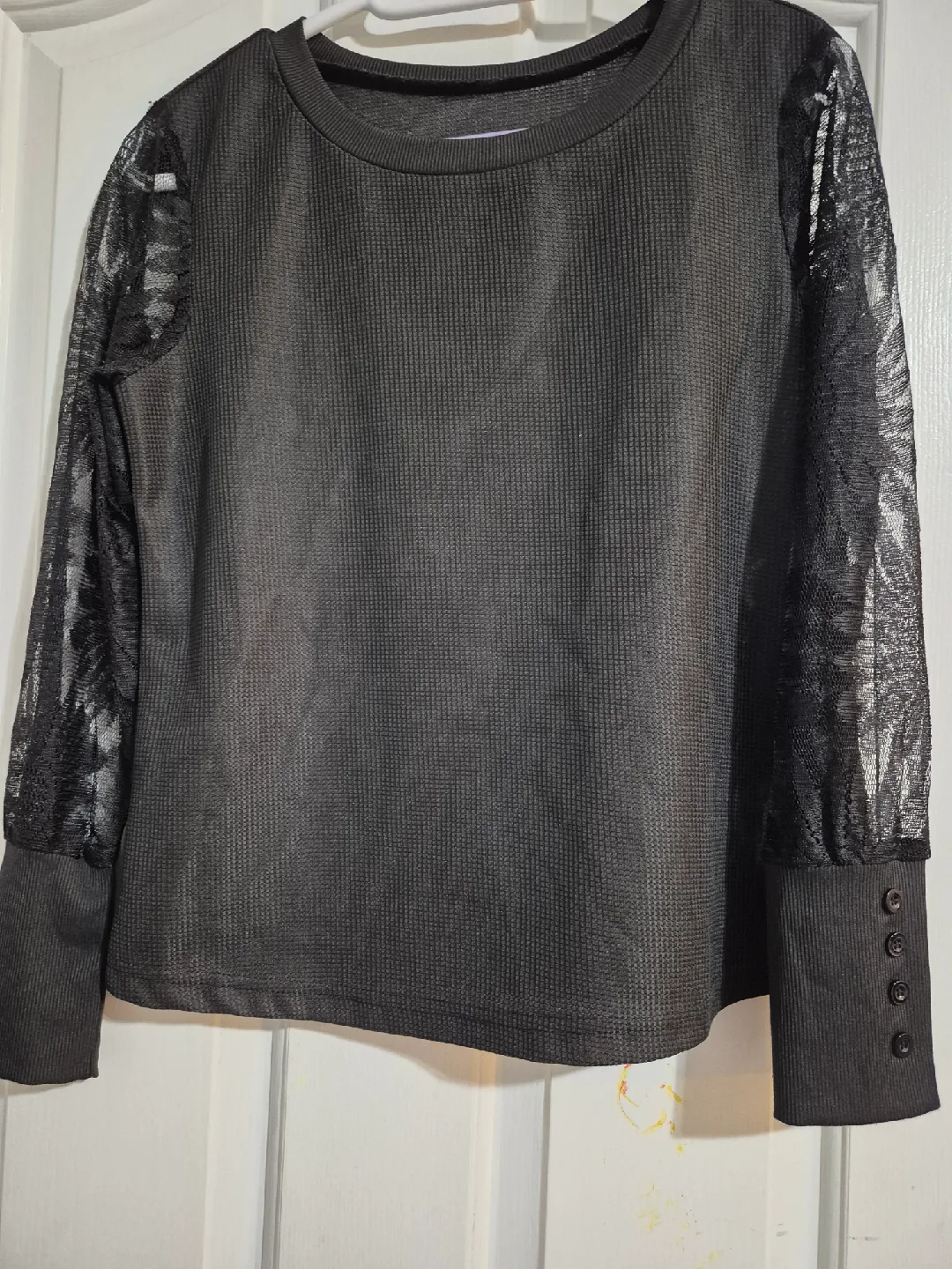 Black Long Sleeve Lace Top thumbnail