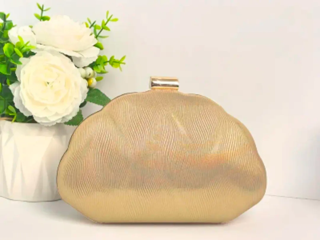 brand new Gold Clutch Purse with Chain Strap image indicator(2)