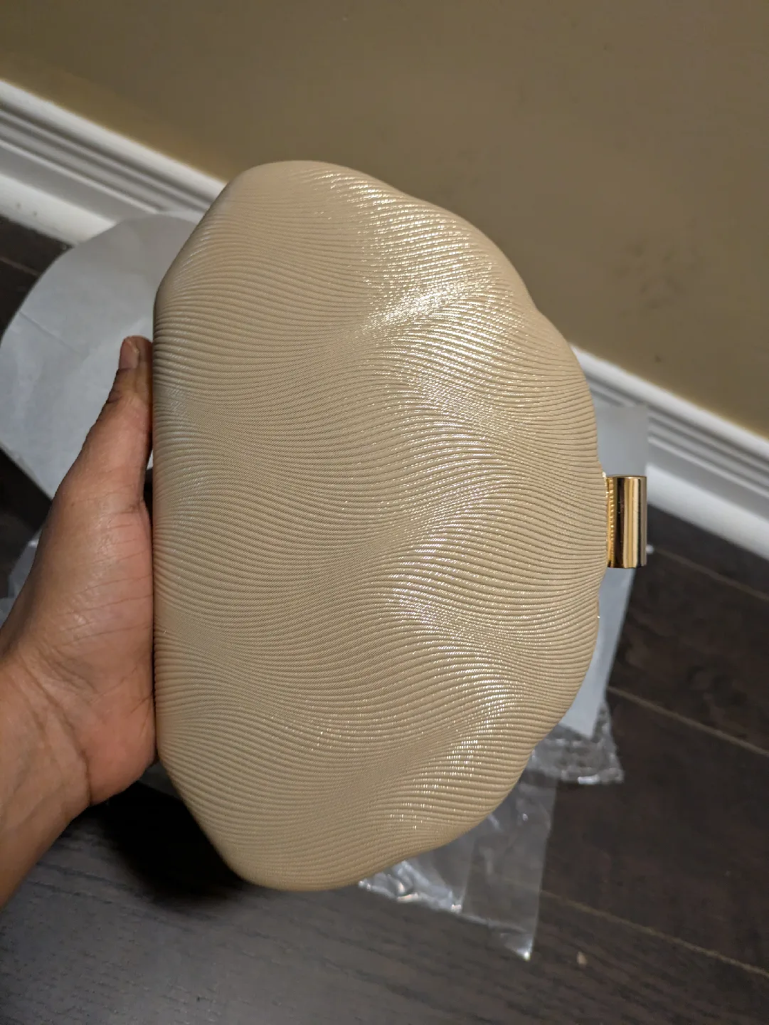 brand new Gold Clutch Purse with Chain Strap image indicator(8)