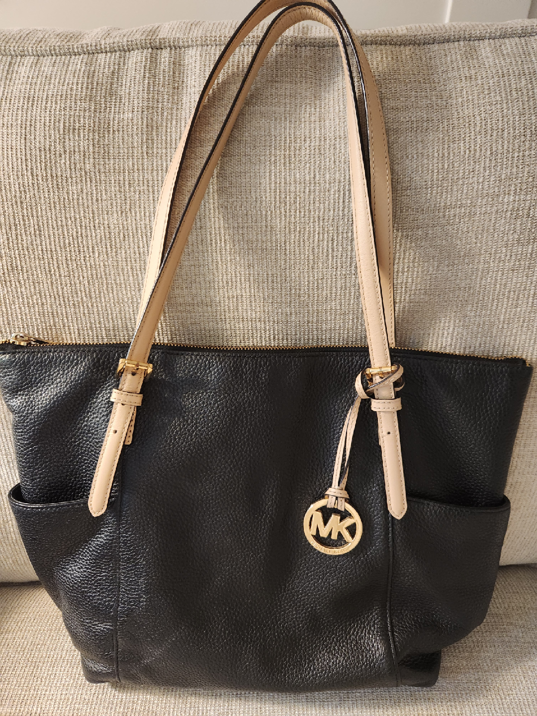 Michael Kors Black Leather Tote Bag