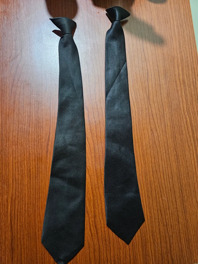 Two Black Clip-on Ties thumbnail