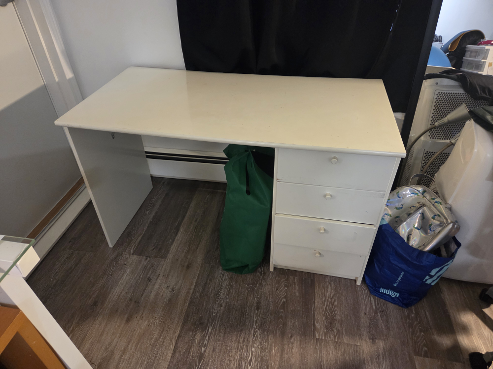 White Desk with Drawers