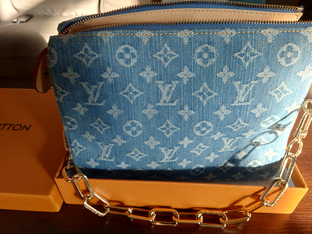 Louis Vuitton Denim Pouch with Chain Strap - photo 2