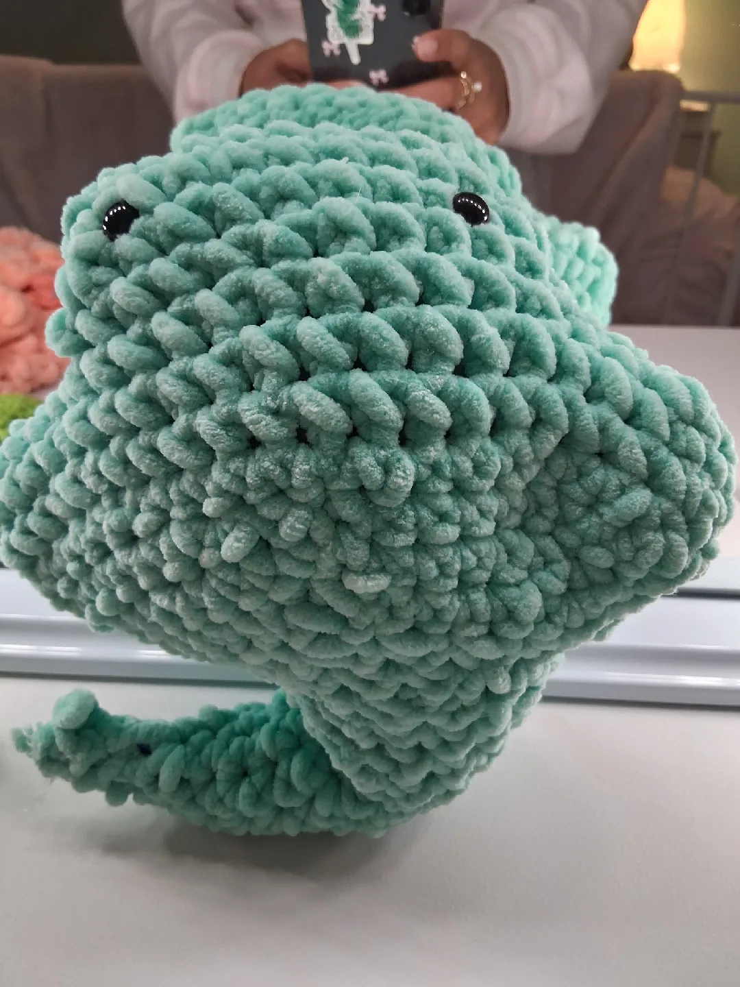 Handmade Crochet Stingray Plush - Teal