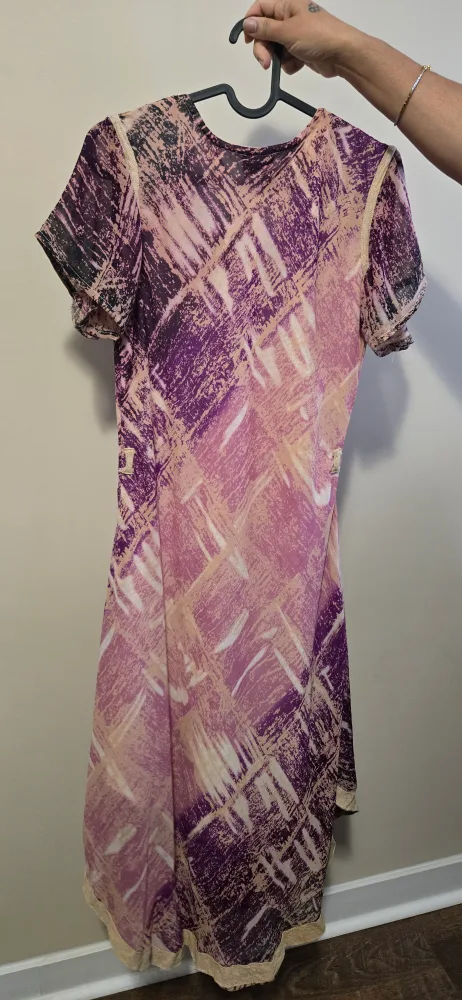 Purple Patterned Dress - Size 2XL image indicator(2)