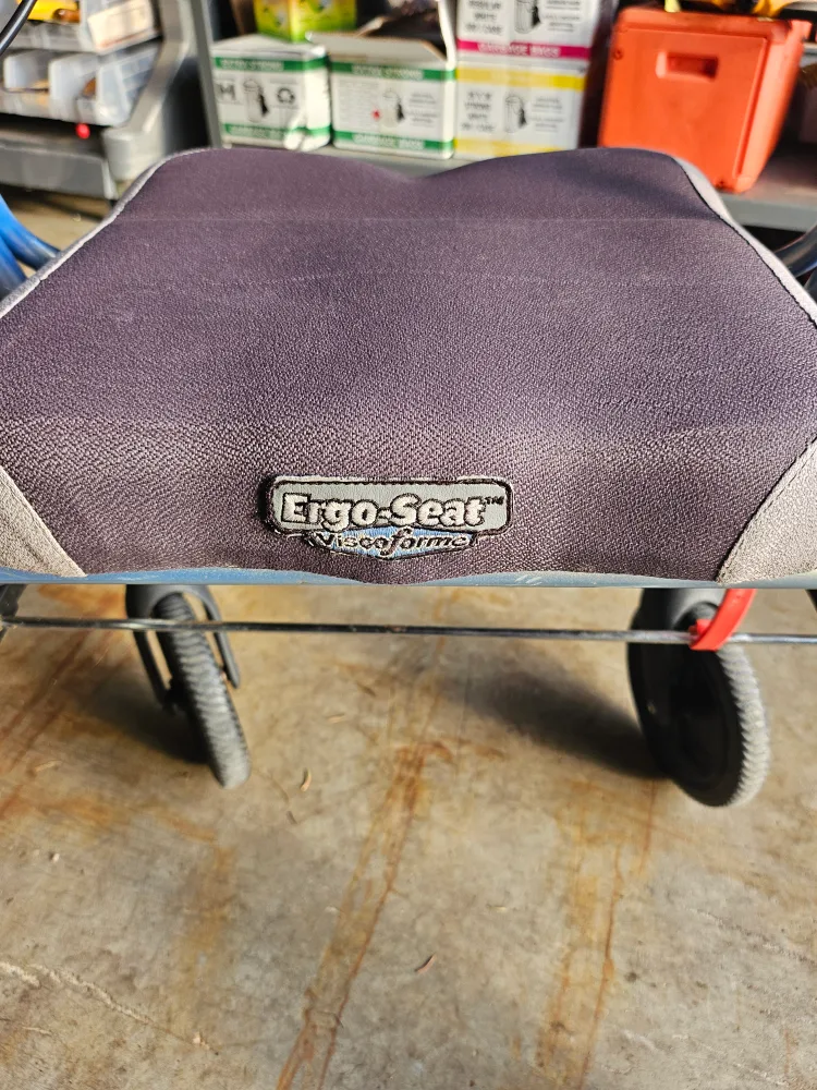 walker for seniors good condition comfertable seat large wheels image indicator(4)