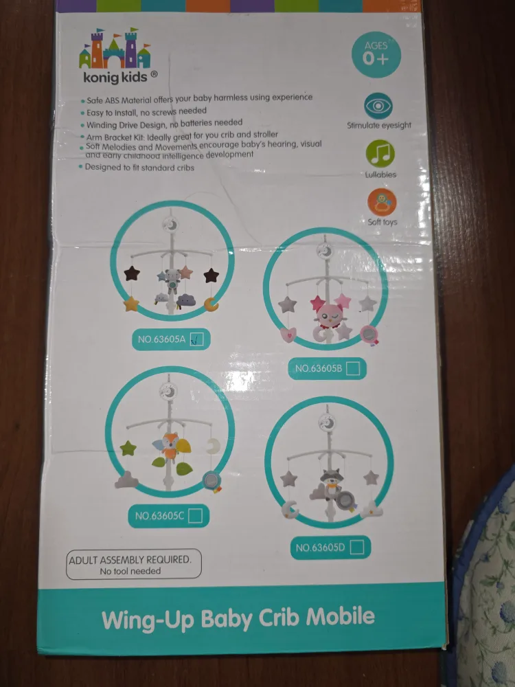 Konig Kids Wing-Up Baby Crib Mobile image indicator(2)