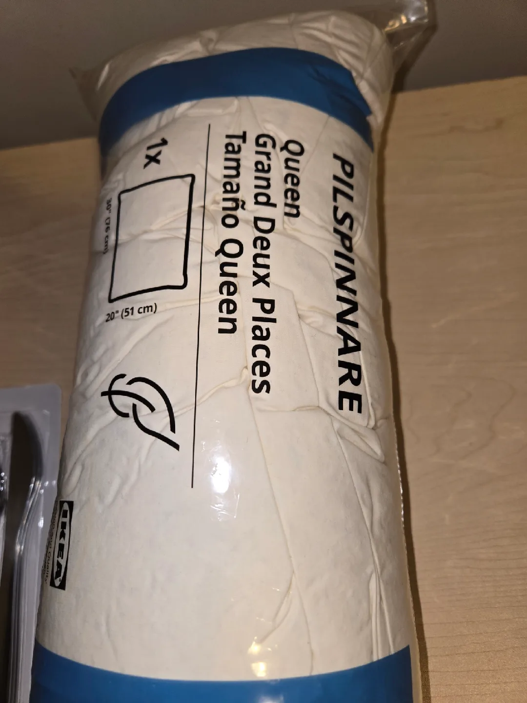 IKEA PILSPINNARE Feather Pillow + MOPSIG Cutlery Set – Brand New image indicator(3)