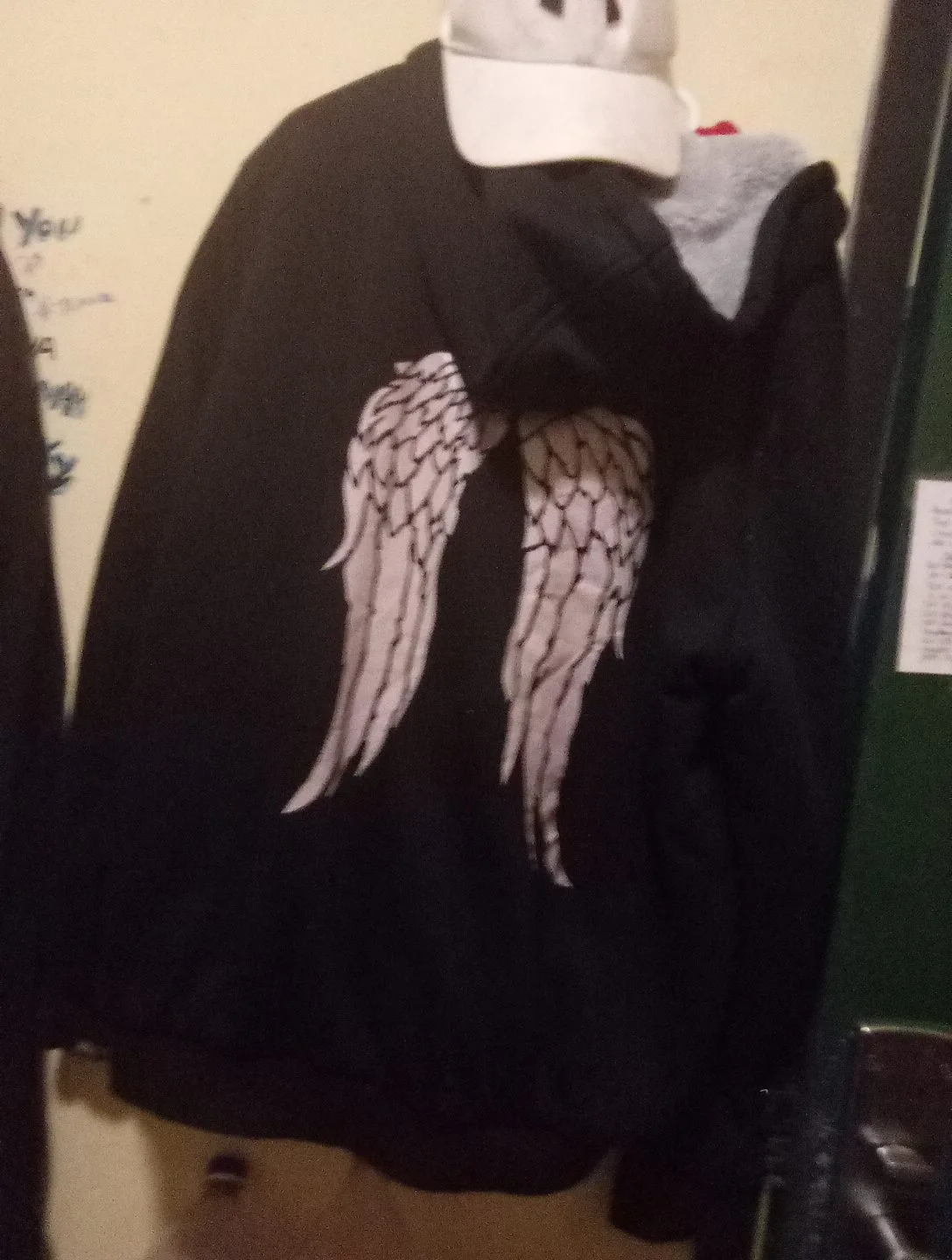 Black Hoodie with Wing Design image indicator(3)