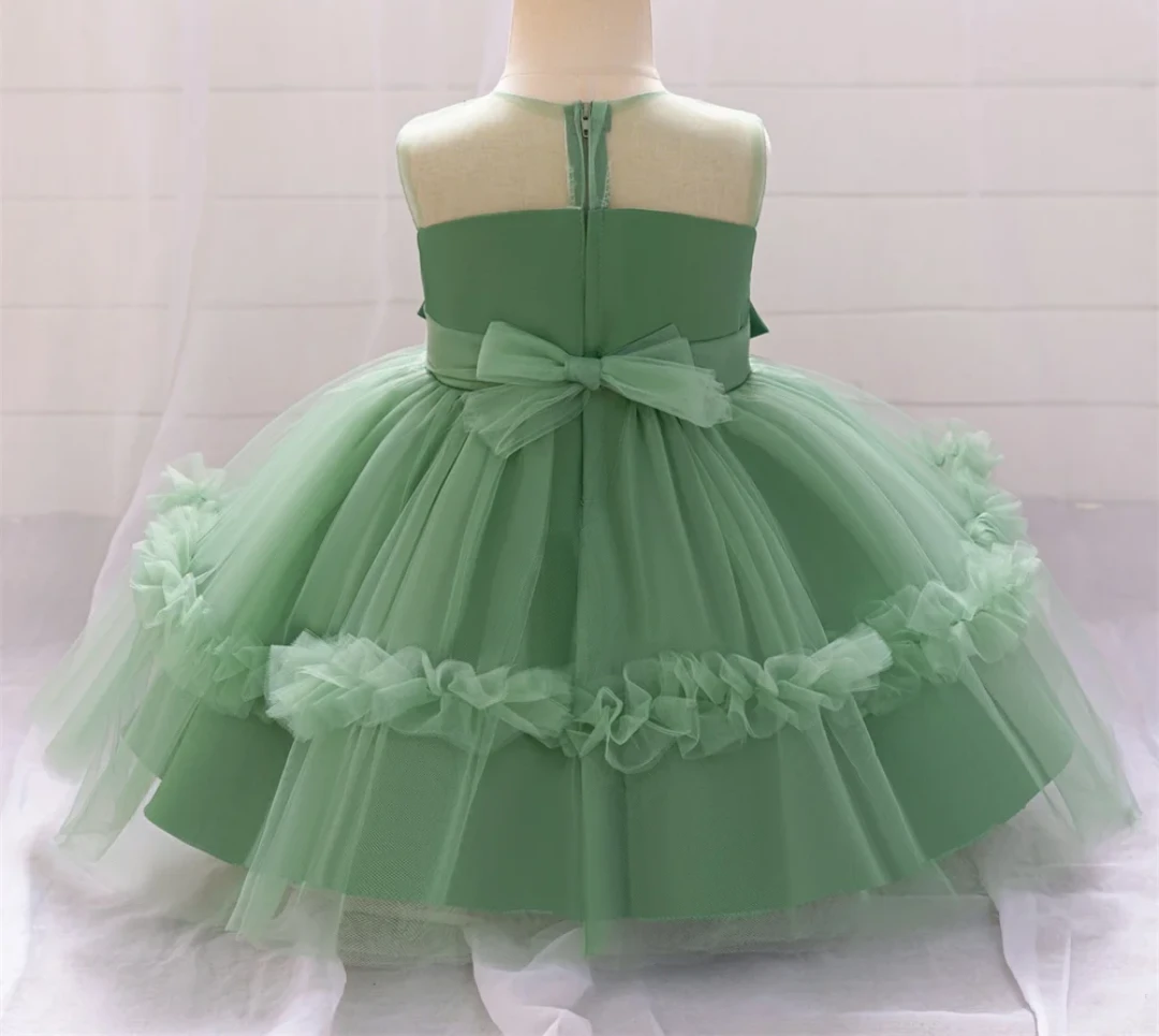 Green Tulle Flower Girl Dress