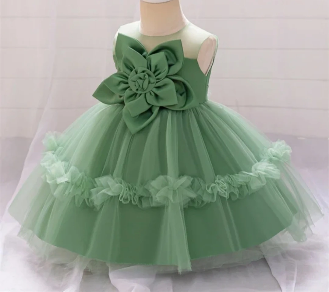 Green Tulle Flower Girl Dress - photo 2