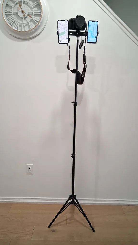 Tripod, for DSLR Camera & TWO phones, Extra Long. New thumbnail