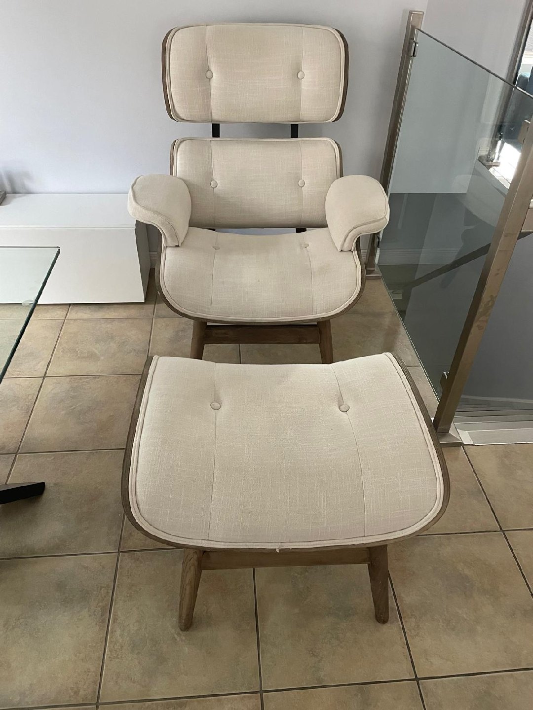Structube Lounge Chair & stool