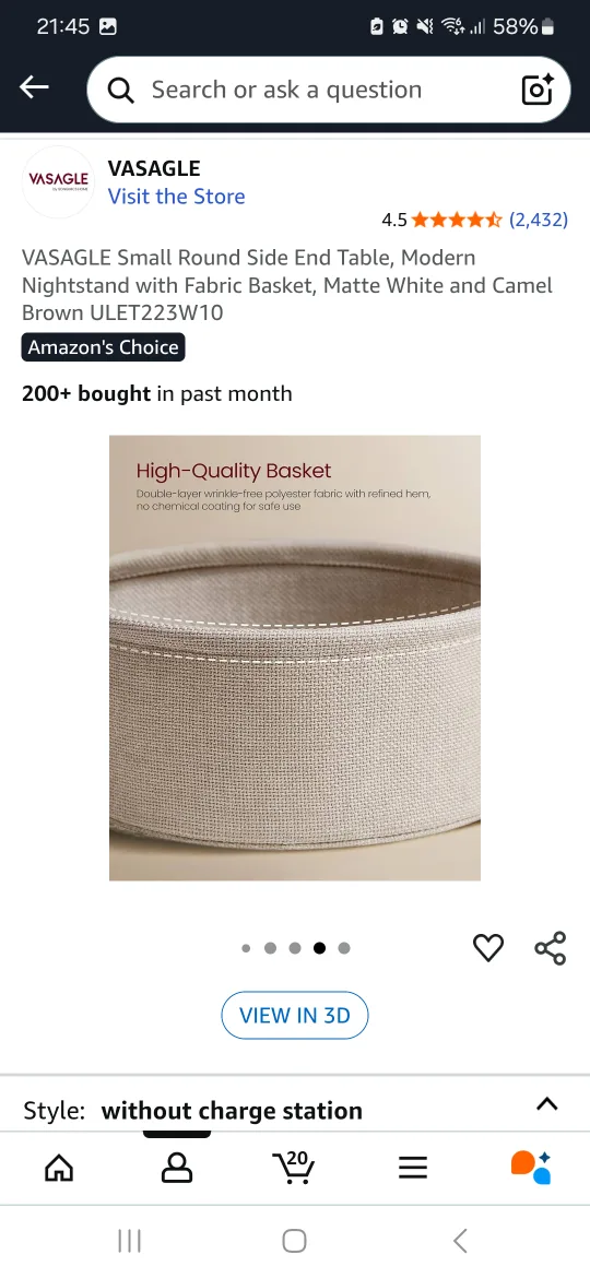 VASAGLE Small Round Side End Table image indicator(5)