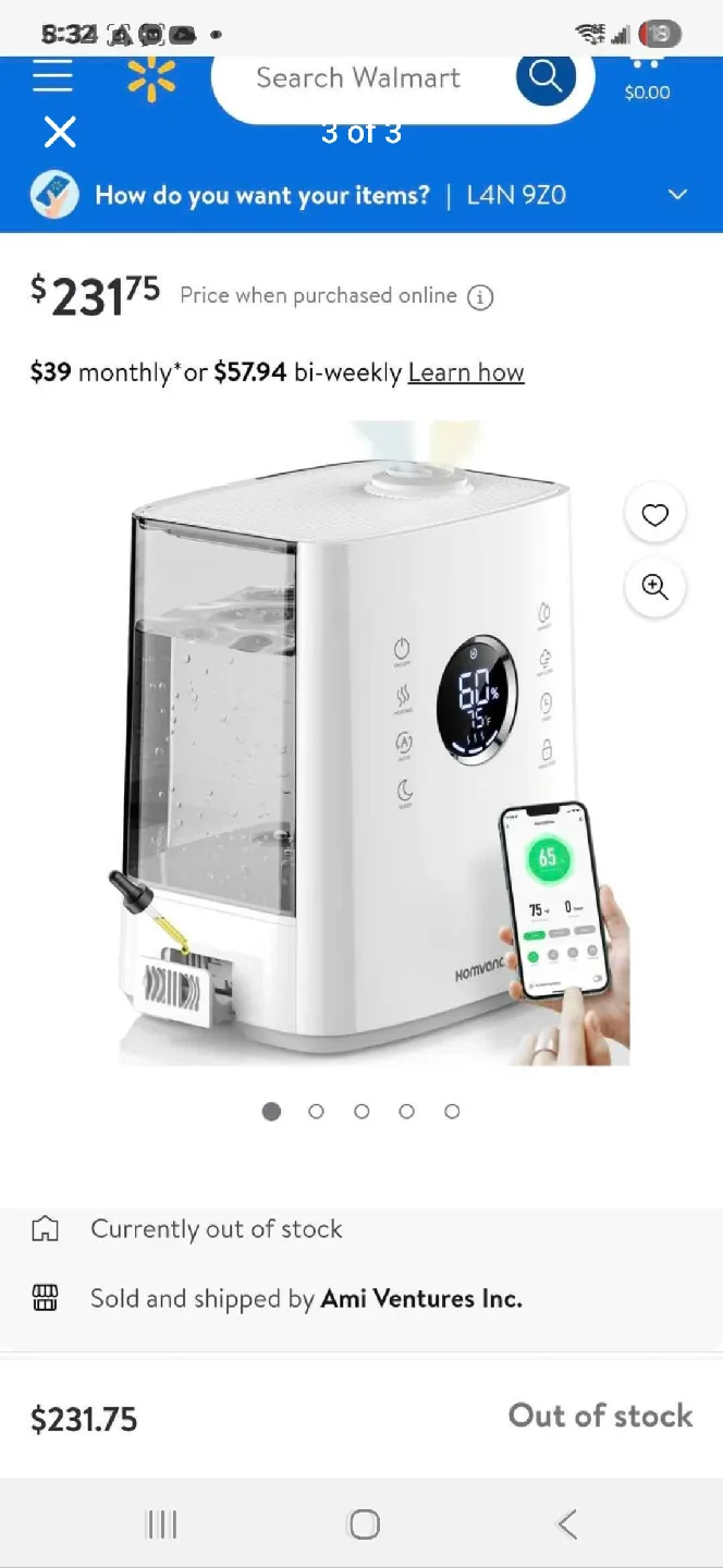 Homvana Smart 6.5L Hybrid Ultrasonic Humidifier image indicator(3)