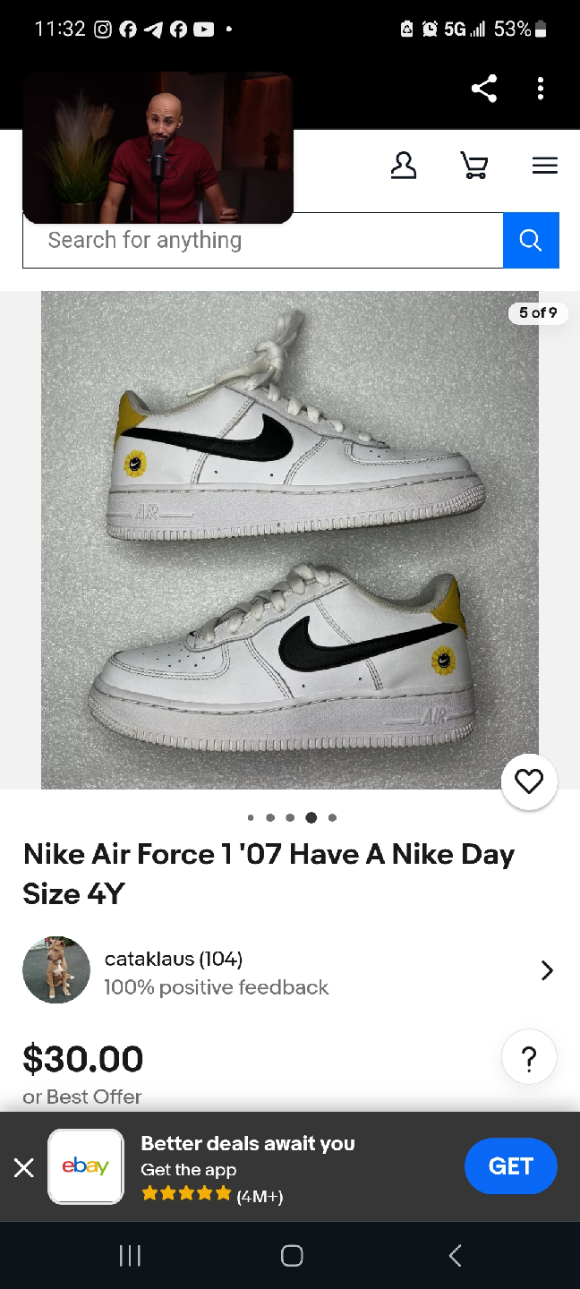 Nike Air Force 1 '07 Have A Nike Day Size 4Y - photo 3