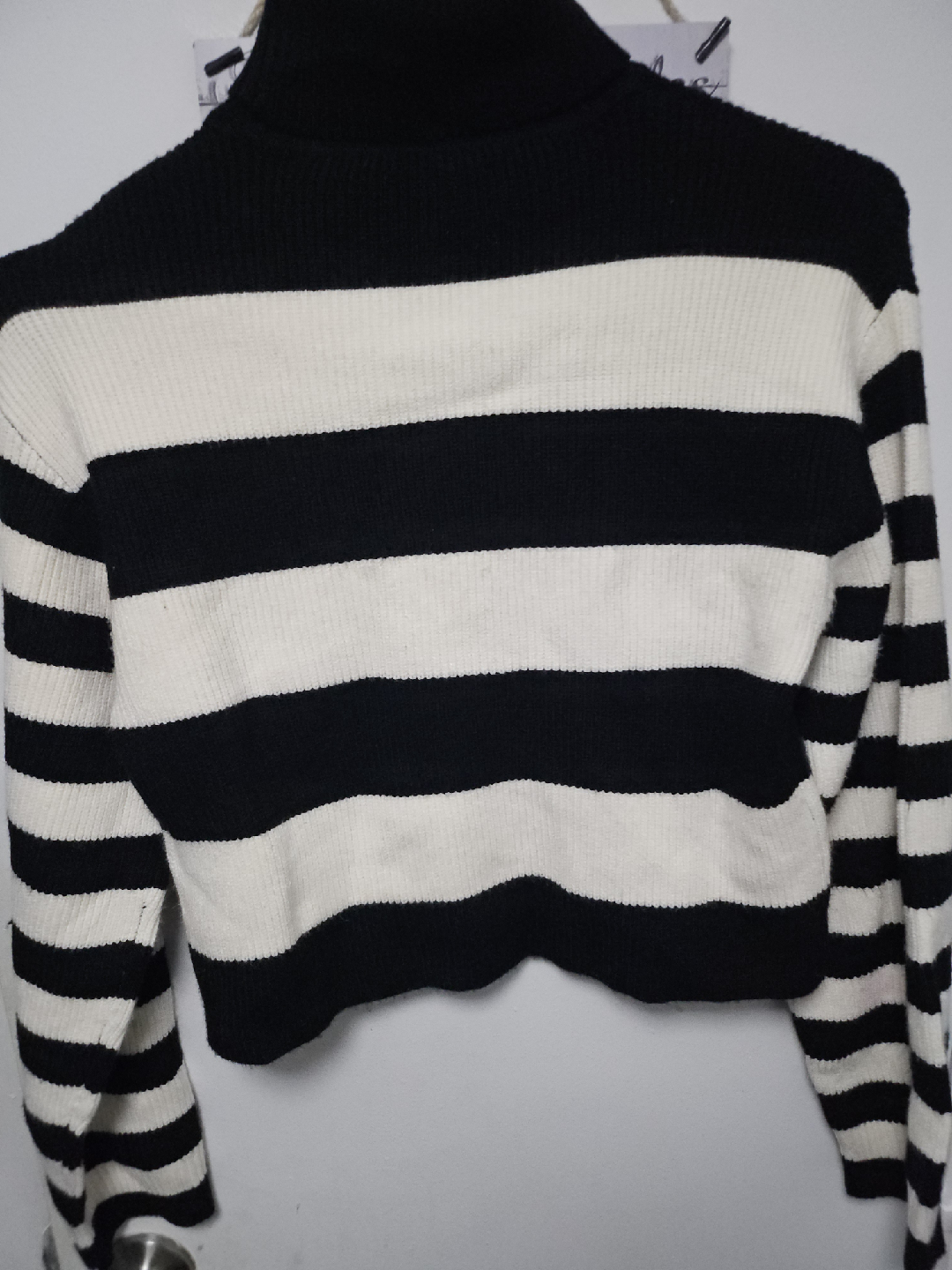 Zara Black & White Striped Turtleneck Sweater Size 11-12 - photo 2