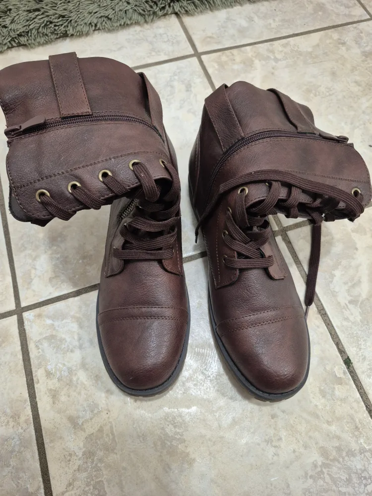 Brown Lace-Up Ankle Boots - Size 9 image indicator(3)