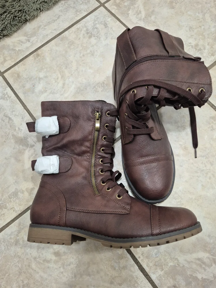 Brown Lace-Up Ankle Boots - Size 9 image indicator(4)
