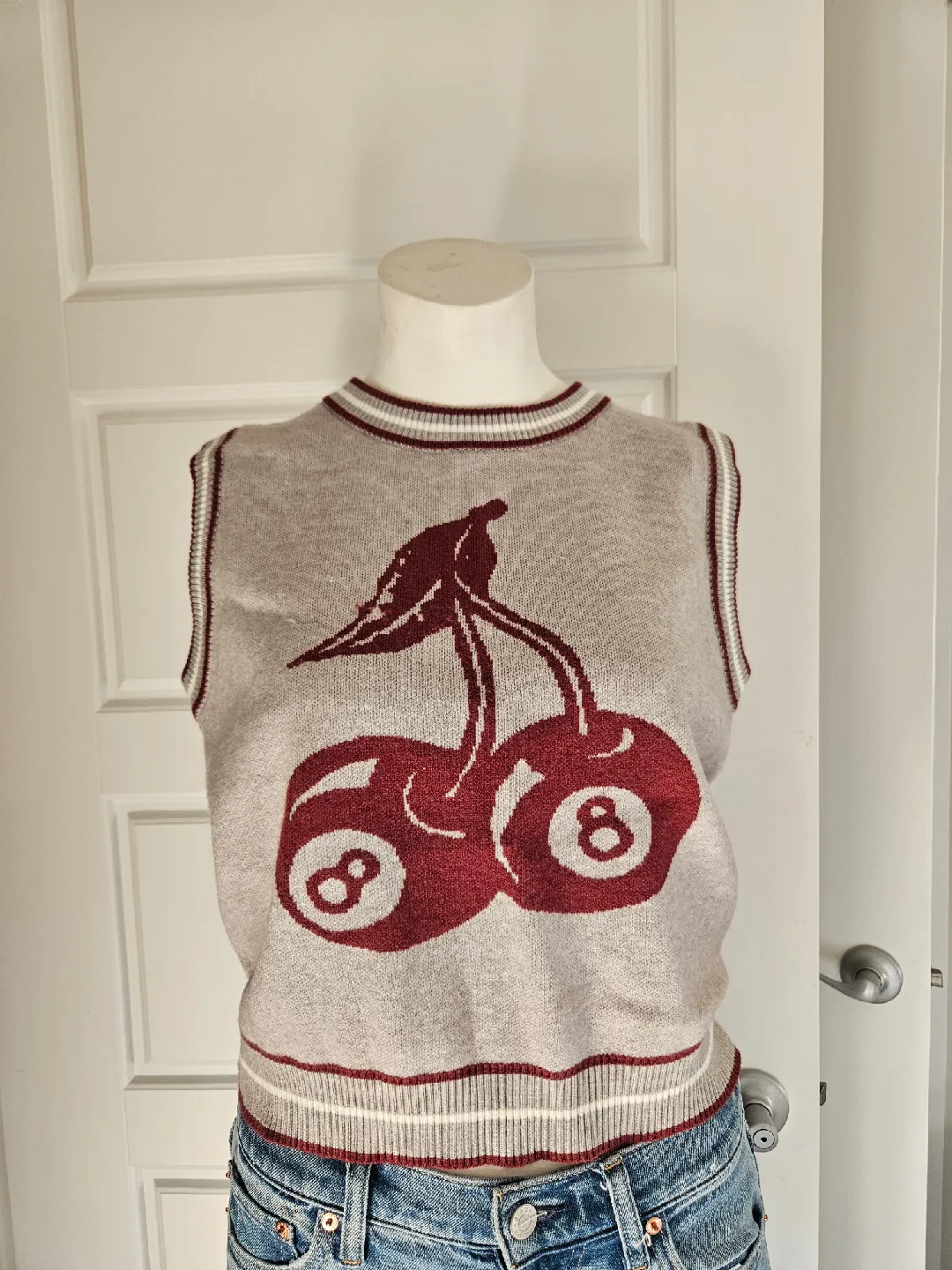 Vigoss Cherry Knit Vest - Size S