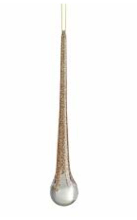 🥕Innovation blown glass Gold Teardrop Icicle Ornament - New - photo 3